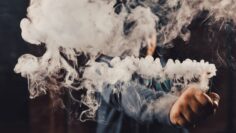 Man vaping an electronic cigarette